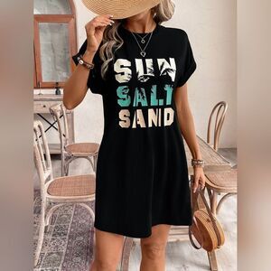 🎈2/$28🎈  Sun, Salt, Sand Beach T-shirt Dress sz L